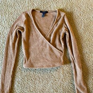 Forever 21 wrap front cropped sweater
